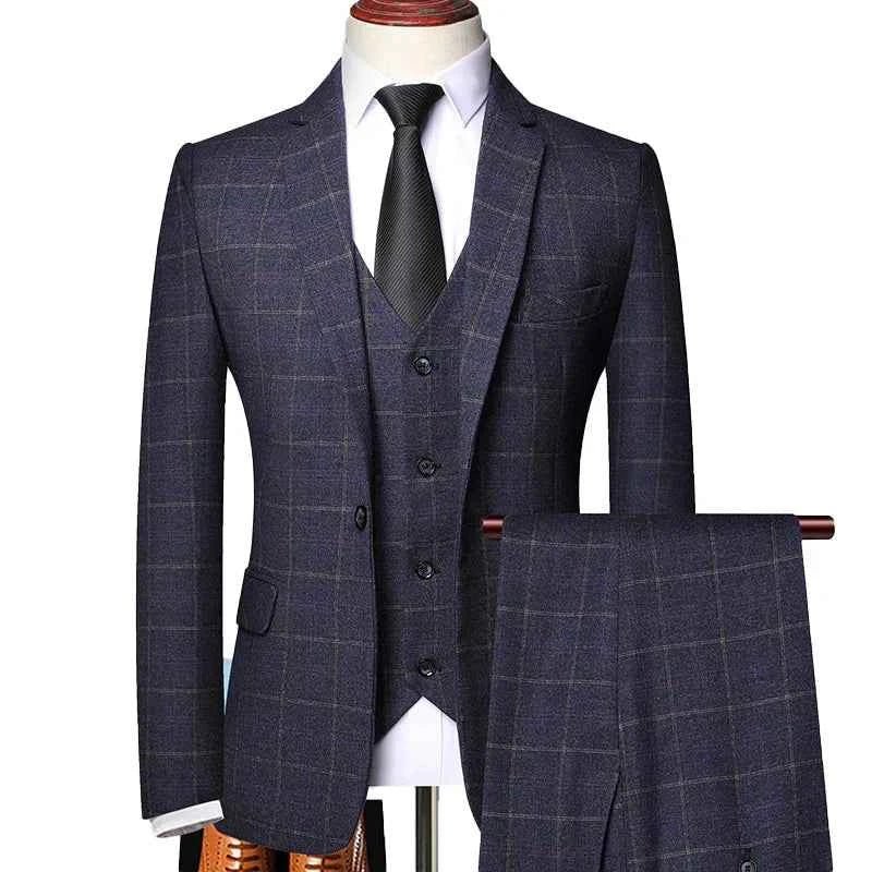 Herren Anzug 3-teilig Elegant Schwarz - IdealeKleiden