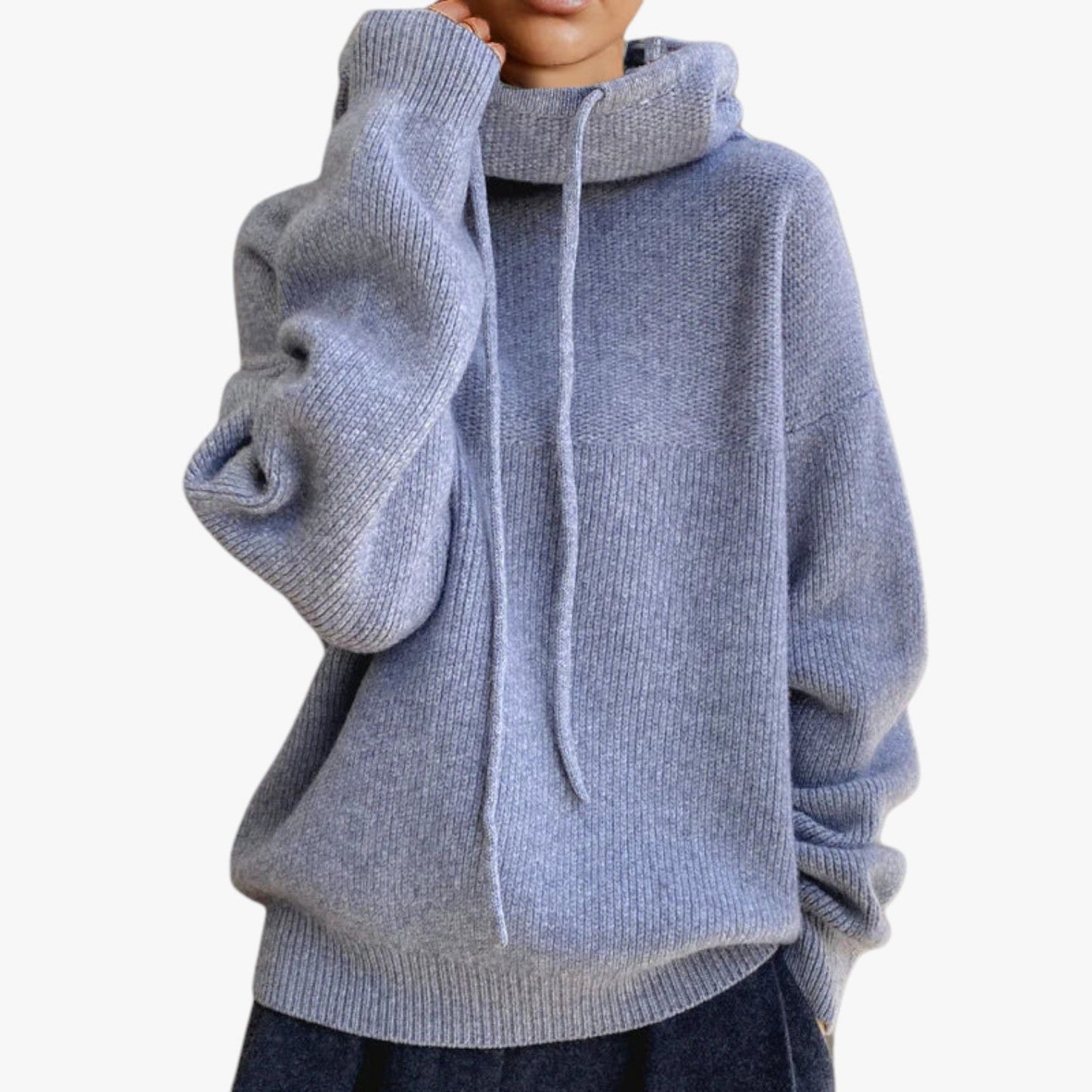 Loose-fit Knitted Sweater Warm Comfortable High Neck