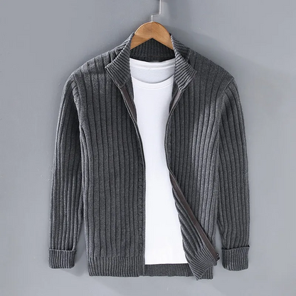 Fashionable cardigan with zipper