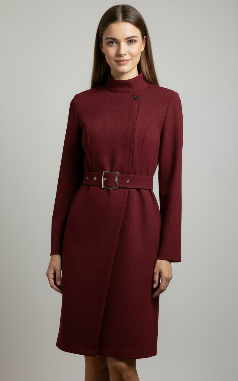Women's Winter Dress Coat-Look Midi Length