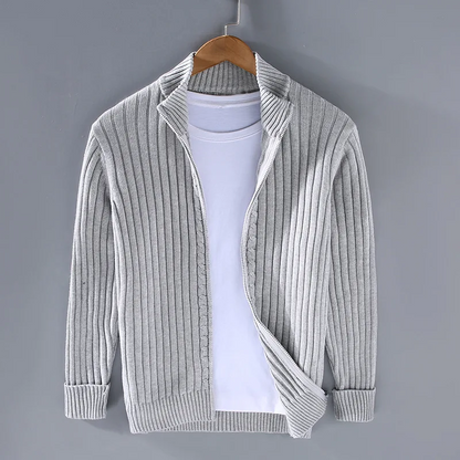 Fashionable cardigan with zipper