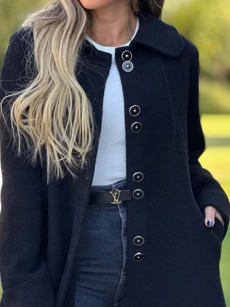 Women's Knee-Length Coat Elegant Design