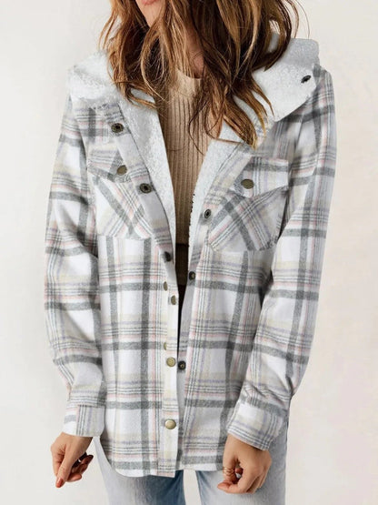Women's Quilted Jacket Hood Modern Buttons