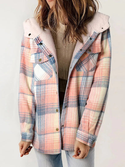 Women's Quilted Jacket Hood Modern Buttons