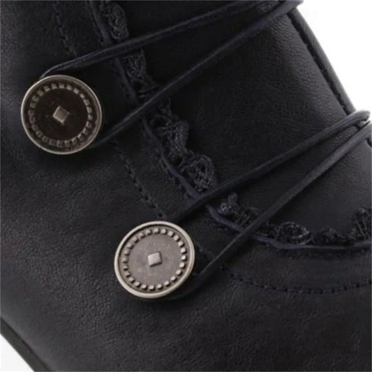 Damen Stiefeletten Viktorianisch Spitze Schnürsenkel - IdealeKleiden