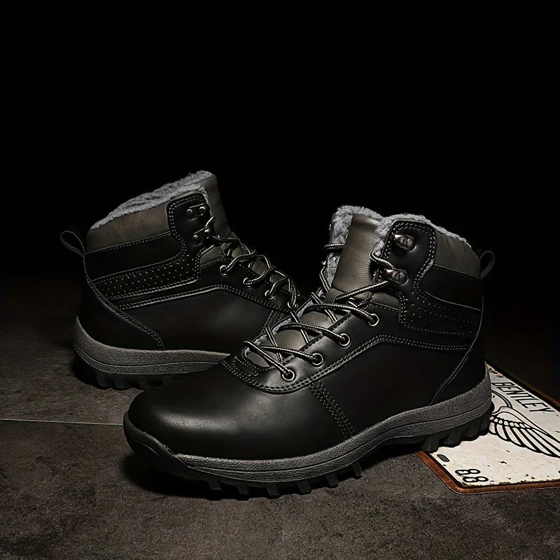 Men's Winter Boots Leather Vintage Style