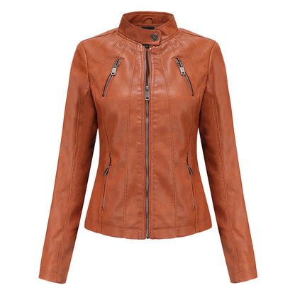 Elegant Leather Jacket Women Stylish