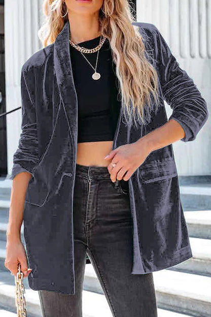 Lässige Goldene Samt-Jacke