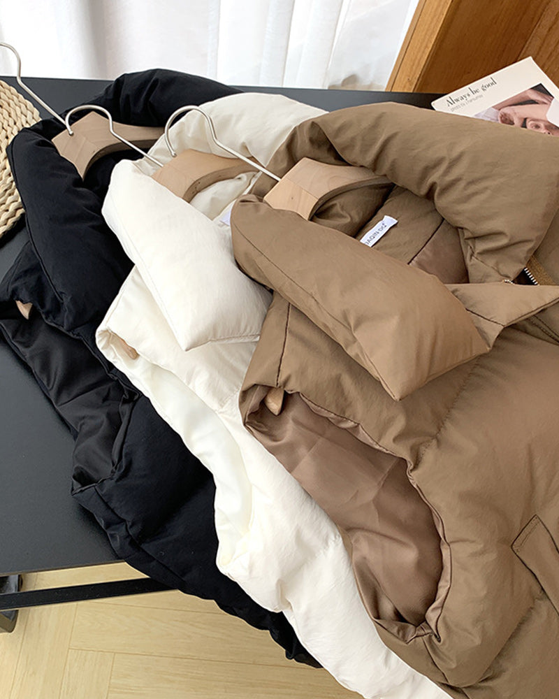 Elegante Steppjacke Ärmellos Schwarz Reißverschluss - IdealeKleiden