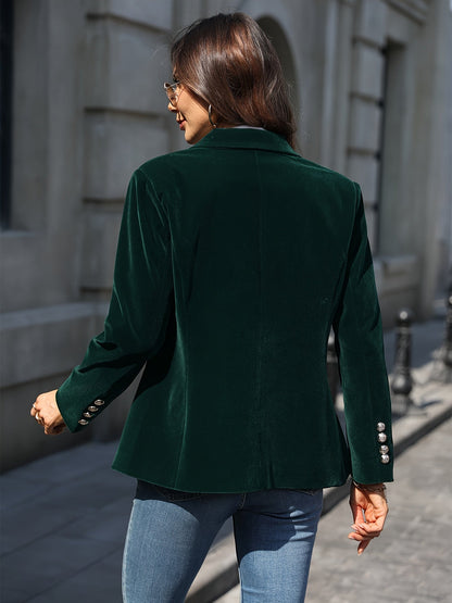 Elegant Women's Velvet-Look Blazer