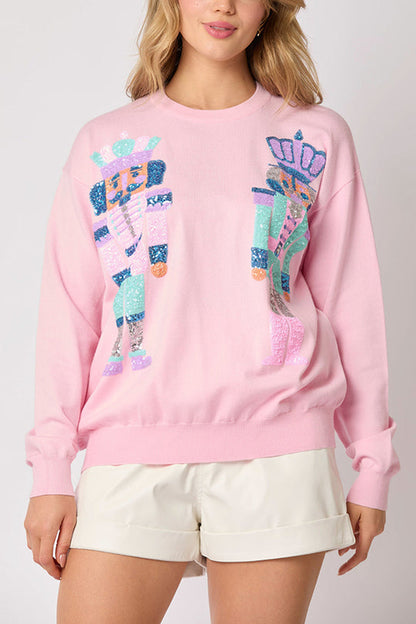 Christmas Soldier Sweatshirt Gift Idea Festive Glittering