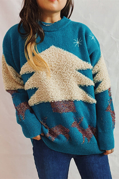 Christmas Jumper Long Sleeve Round Neck Chunky Knit