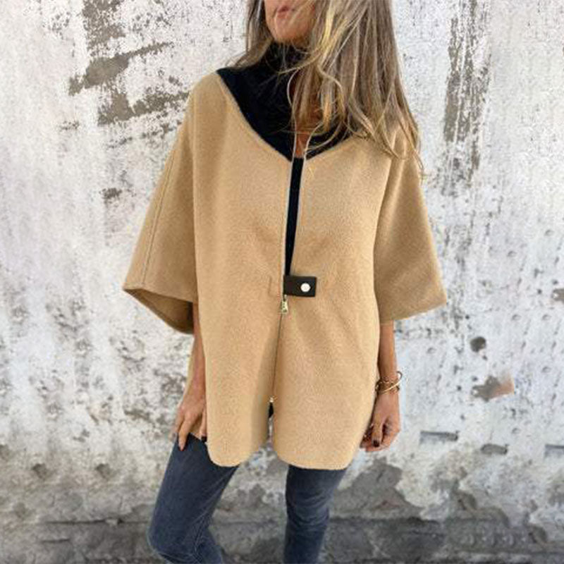 Stylish Women's Two-Tone Coat Elegant Design