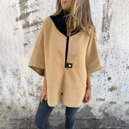 Stylish Women's Two-Tone Coat Elegant Design