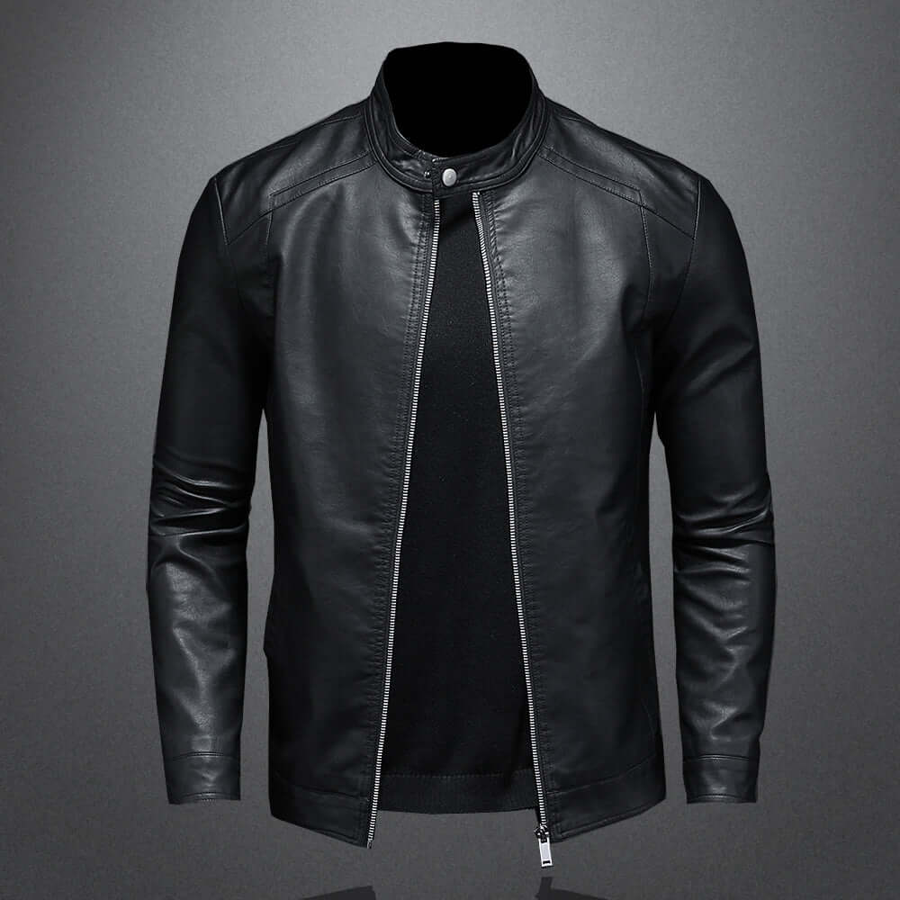 Elegant Leather Biker Jacket for Men