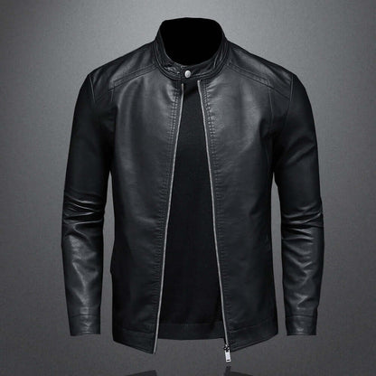 Elegant Leather Biker Jacket for Men