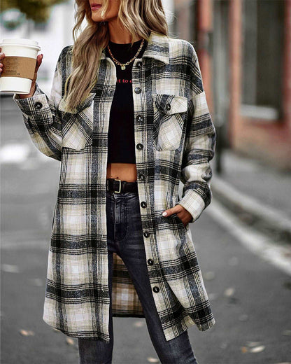 Checked Shirt with Chest Pocket Modern Style