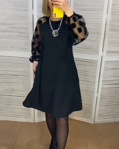 Elegant women's dresses with polka dot pattern