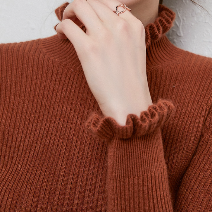 Women's Sweater Ruffle Detail Elegant Women's Fashion