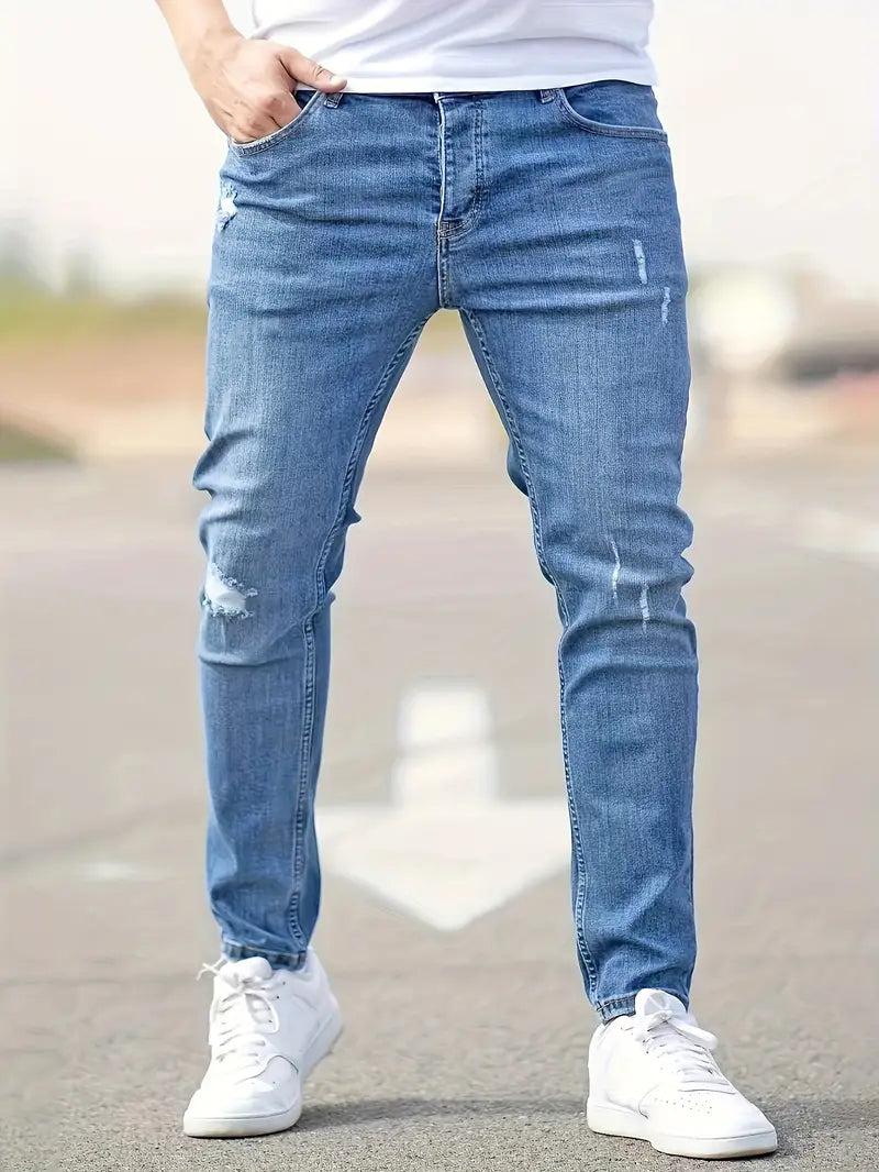 Ribbed Jeans Trendy Men's Trousers for Spring