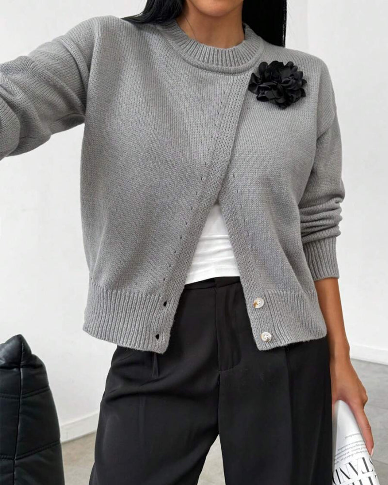 Fashionable Sweaters with Slit Hem