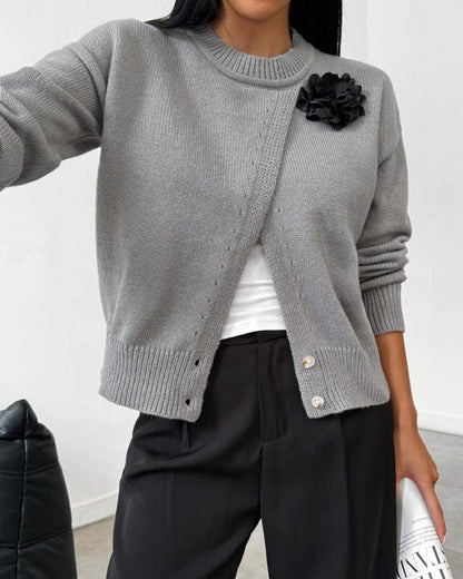 Fashionable Sweaters with Slit Hem