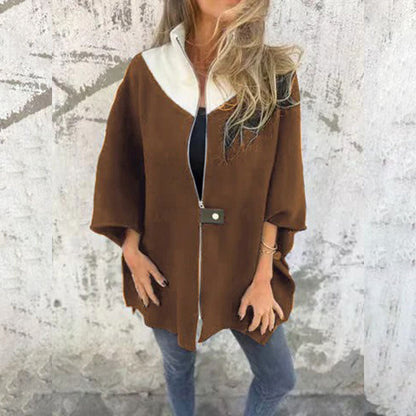 Stylish Women's Two-Tone Coat Elegant Design