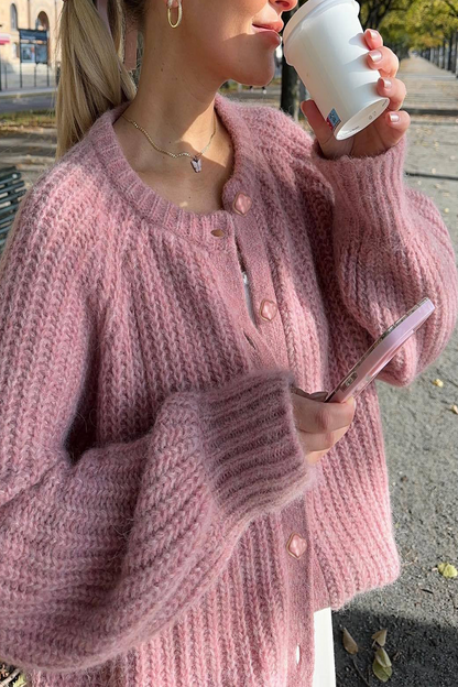Lässiger Strickpullover Rundhals Damen - IdealeKleiden