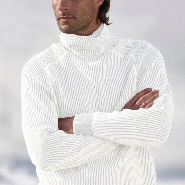 Men's Knitted Jumper Warm Fleece Stand-up Collar