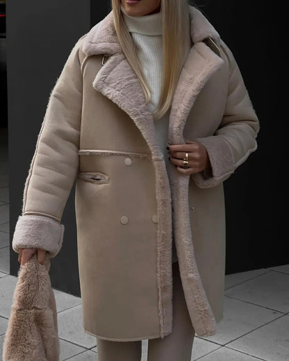 Soft winter coat with sheepskin lining, XL size
