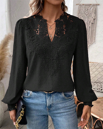 Elegant V-neck Lace Design Dress