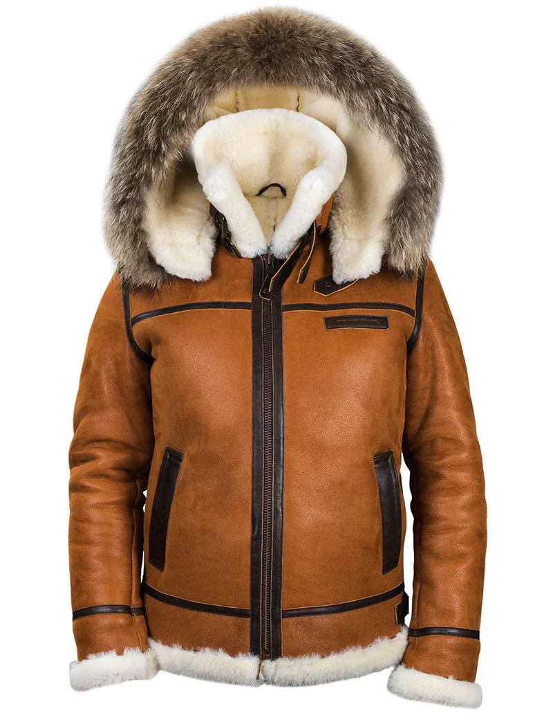 Luxury coat with fur trim