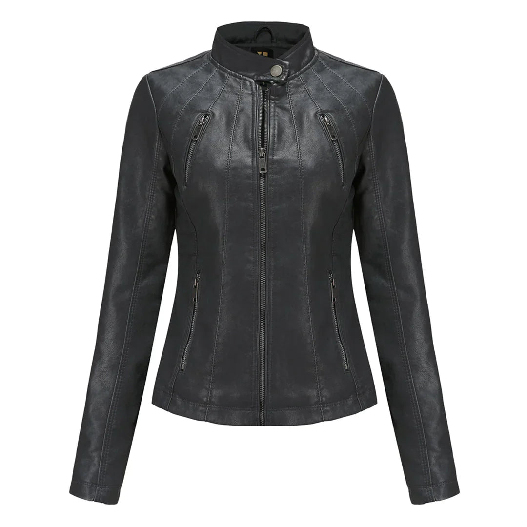 Elegant Leather Jacket Women Stylish