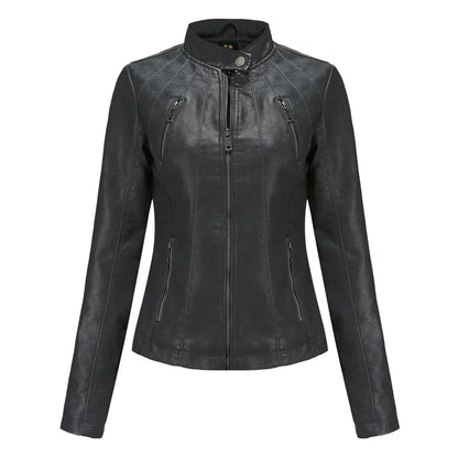 Elegant Leather Jacket Women Stylish