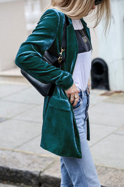 Stylish Velvet Blazer Women Streetwear