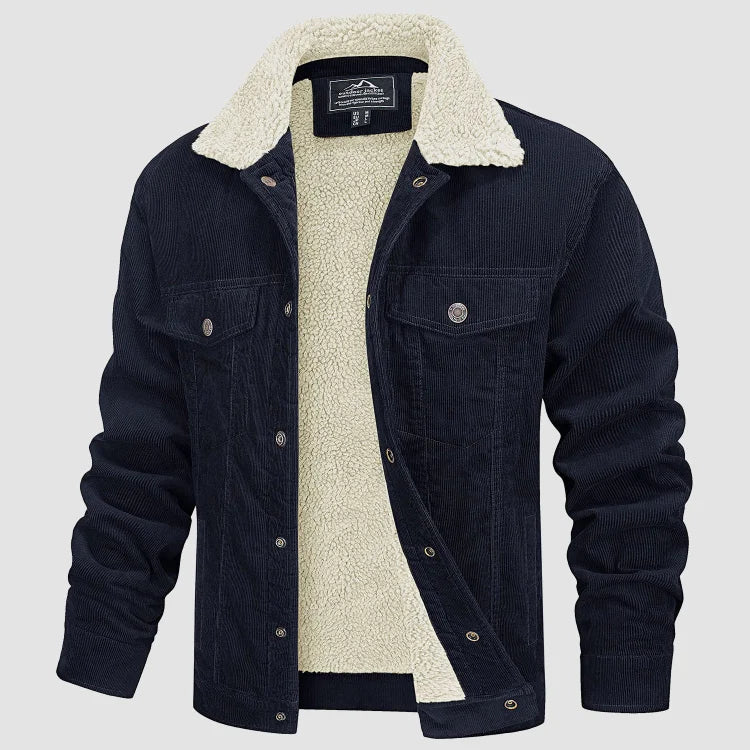 Men's Corduroy Jacket Warm Insulated Stylish