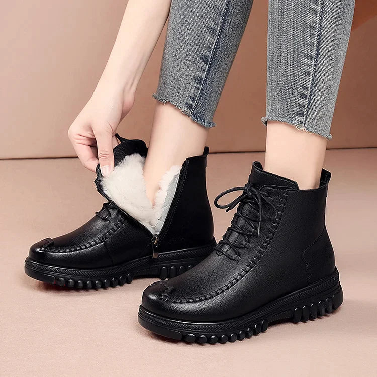 Women's Leather Warm Martin Boots