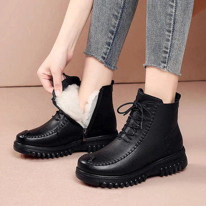 Women's Leather Warm Martin Boots