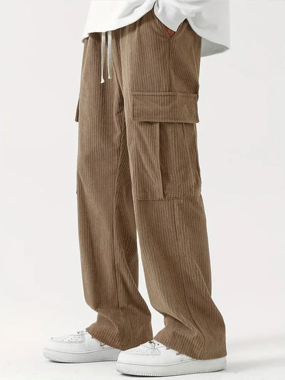 Practical multi-pocket cargo trousers