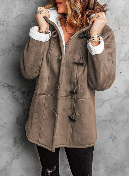 Kuschelige Fleece-Jacke Damen Warm Kapuze - IdealeKleiden