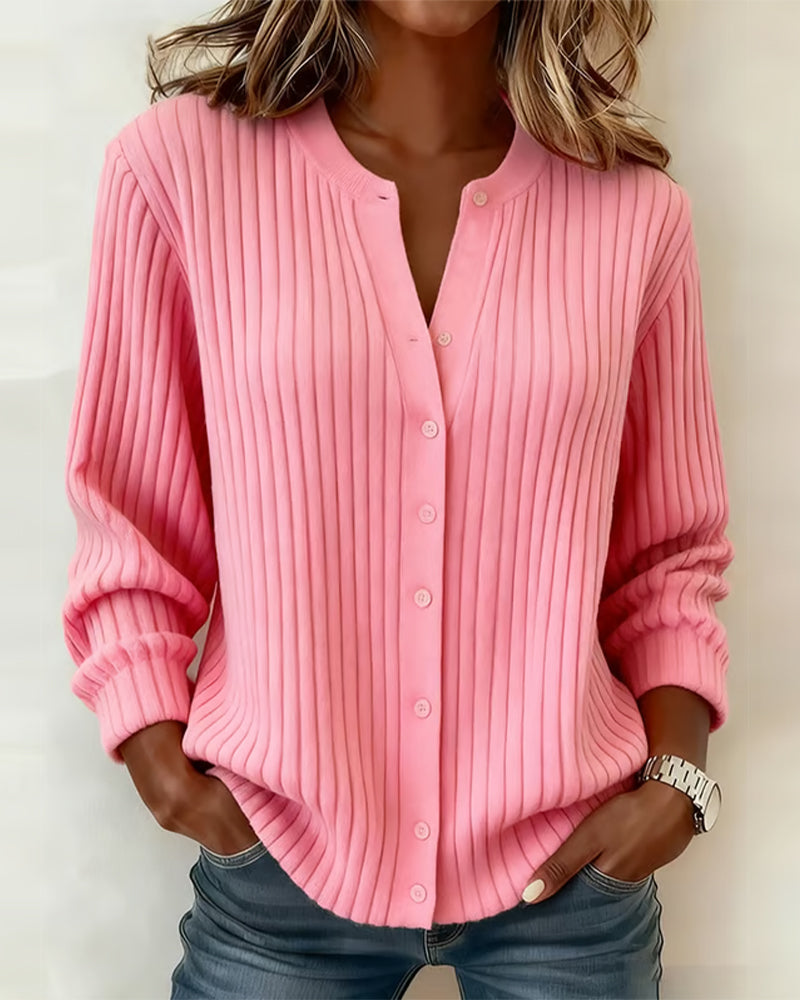 Women's Scarf Long Sleeve Crew Neck Sweater
