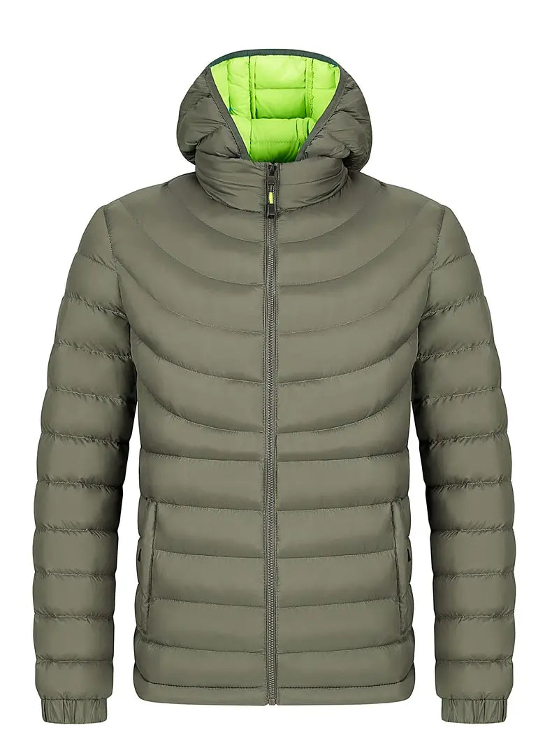 Men's Warm Lined Winter Jacket with High Collar