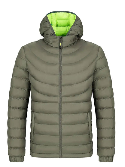 Men's Warm Lined Winter Jacket with High Collar