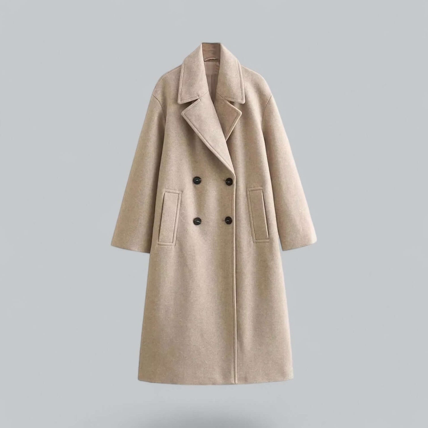 Women's Oversized Coat Button Closure Modern