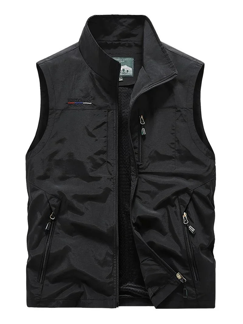 Herren Cargo-Westen Reißverschluss-Taschen Outdoor - IdealeKleiden
