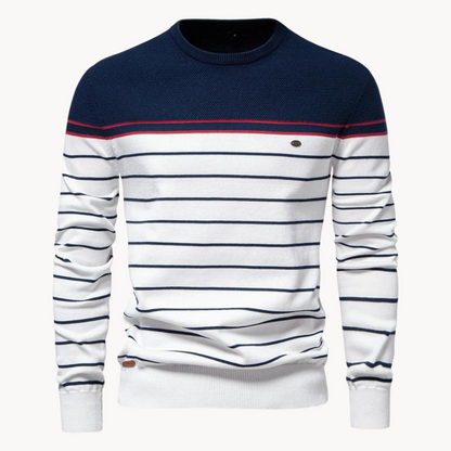 Streifenpullover Damen Baumwolle Modern - IdealeKleiden