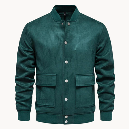 Men's Elegant Leather Bomber Jacket