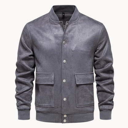 Men's Elegant Leather Bomber Jacket