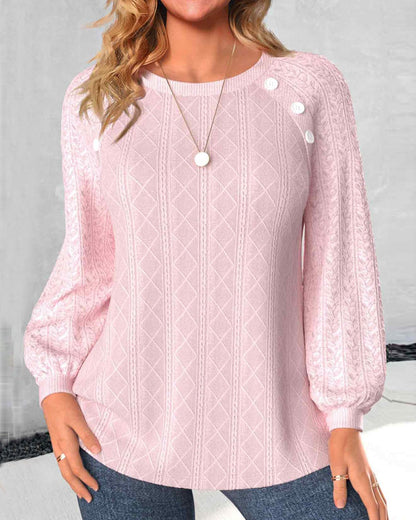 Stylish Plain Sweatshirt With Buttons