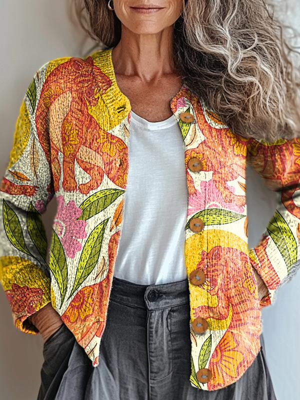 Sommerjacke Tropenmuster Damen - IdealeKleiden